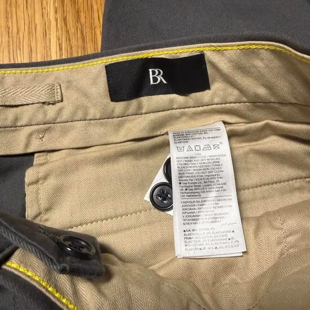 Banana Republic Men’s Slim Fit Dress Pants 35x30 Charcoal Gray